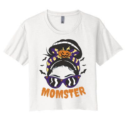 Momster Halloween Gift For Mom Women's Crop Top Tee