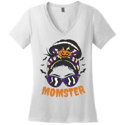 Momster Halloween Gift For Mom Women's V-Neck T-Shirt