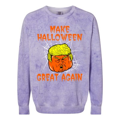 Make Halloween Great Again Halloween Party Trumpkin Gift Colorblast Crewneck Sweatshirt