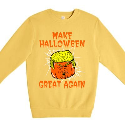 Make Halloween Great Again Halloween Party Trumpkin Gift Premium Crewneck Sweatshirt