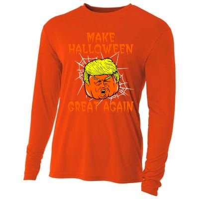 Make Halloween Great Again Halloween Party Trumpkin Gift Cooling Performance Long Sleeve Crew