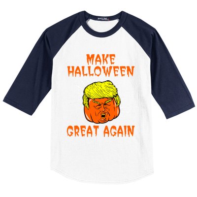 Make Halloween Great Again Halloween Party Trumpkin Gift Baseball Sleeve Shirt