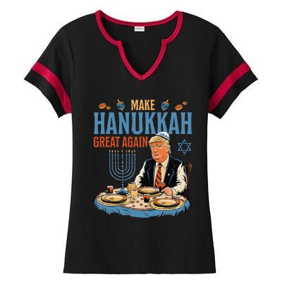 Make Hanukkah Great Again Trump Chanukkah Jewish Holiday Ladies Halftime Notch Neck Tee