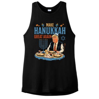 Make Hanukkah Great Again Trump Chanukkah Jewish Holiday Ladies PosiCharge Tri-Blend Wicking Tank