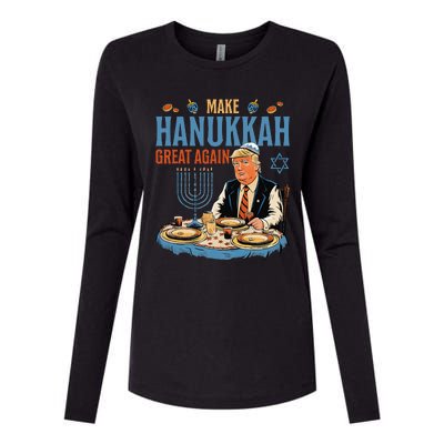 Make Hanukkah Great Again Trump Chanukkah Jewish Holiday Womens Cotton Relaxed Long Sleeve T-Shirt