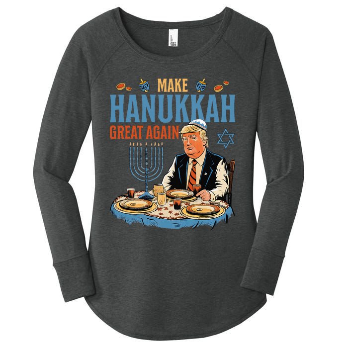 Make Hanukkah Great Again Trump Chanukkah Jewish Holiday Women's Perfect Tri Tunic Long Sleeve Shirt