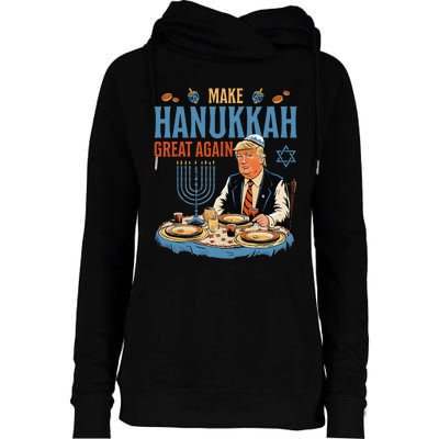 Make Hanukkah Great Again Trump Chanukkah Jewish Holiday Womens Funnel Neck Pullover Hood