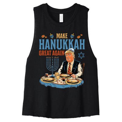 Make Hanukkah Great Again Trump Chanukkah Jewish Holiday Women's Racerback Cropped Tank