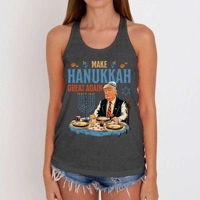 Make Hanukkah Great Again Trump Chanukkah Jewish Holiday Women's Knotted Racerback Tank