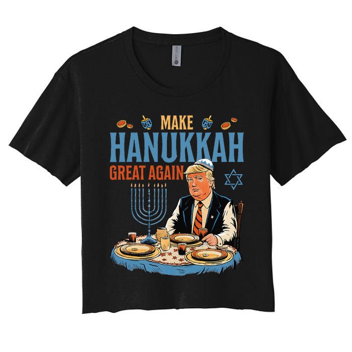 Make Hanukkah Great Again Trump Chanukkah Jewish Holiday Women's Crop Top Tee