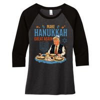 Make Hanukkah Great Again Trump Chanukkah Jewish Holiday Women's Tri-Blend 3/4-Sleeve Raglan Shirt