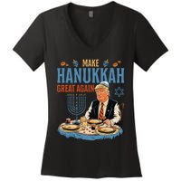 Make Hanukkah Great Again Trump Chanukkah Jewish Holiday Women's V-Neck T-Shirt