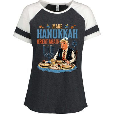 Make Hanukkah Great Again Trump Chanukkah Jewish Holiday Enza Ladies Jersey Colorblock Tee