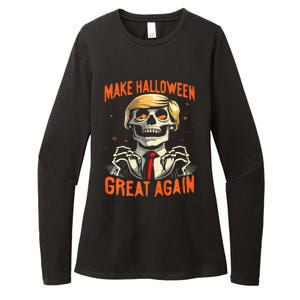 Make Halloween Great Again Donald Trump Funny Skeleton Womens CVC Long Sleeve Shirt