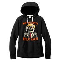 Make Halloween Great Again Donald Trump Funny Skeleton Women's Fleece Hoodie