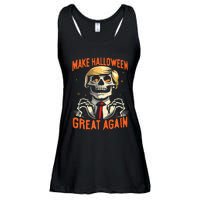 Make Halloween Great Again Donald Trump Funny Skeleton Ladies Essential Flowy Tank