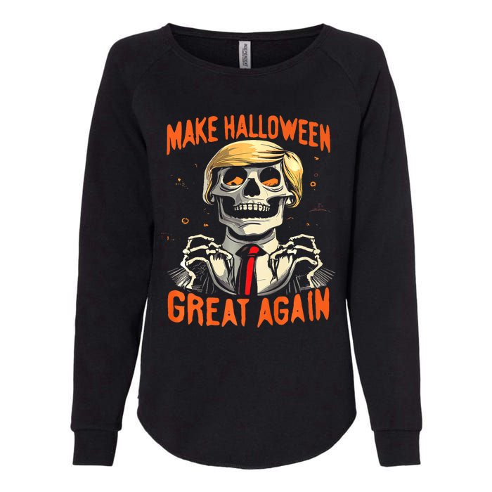 Make Halloween Great Again Donald Trump Funny Skeleton Womens California Wash Sweatshirt