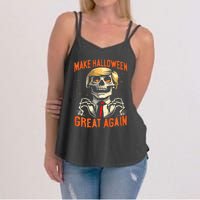 Make Halloween Great Again Donald Trump Funny Skeleton Women's Strappy Tank