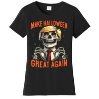 Make Halloween Great Again Donald Trump Funny Skeleton Women's T-Shirt