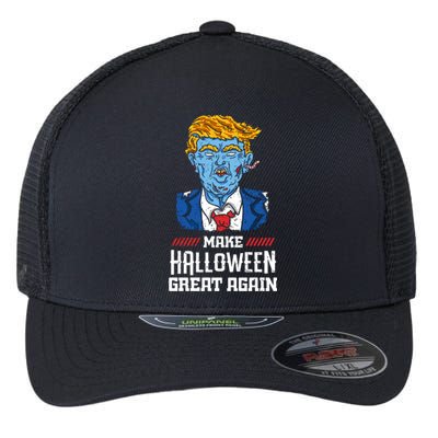 Make Halloween Great Again Donald Trump Zombie Funny Gift Flexfit Unipanel Trucker Cap