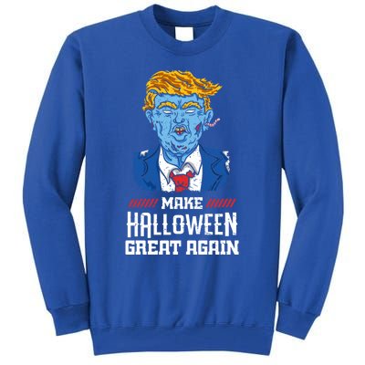 Make Halloween Great Again Donald Trump Zombie Funny Gift Tall Sweatshirt