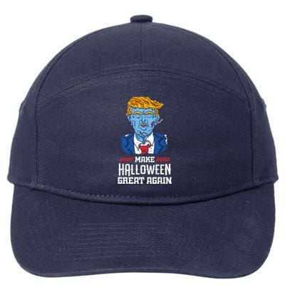 Make Halloween Great Again Donald Trump Zombie Funny Gift 7-Panel Snapback Hat