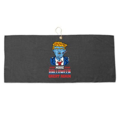 Make Halloween Great Again Funny Donald Trump Zombie Gift Large Microfiber Waffle Golf Towel