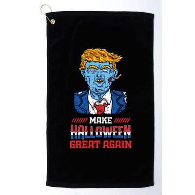 Make Halloween Great Again Funny Donald Trump Zombie Gift Platinum Collection Golf Towel