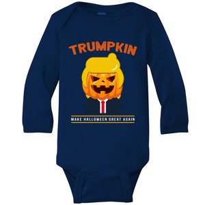 Make Halloween Great Again Trumpkin Halloween Trump Cute Gift Baby Long Sleeve Bodysuit