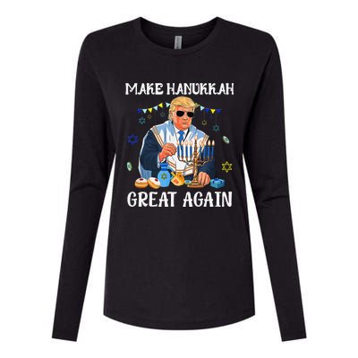 Make Hanukkah Great Again Trump Jewish Ugly Chanukah Gift Womens Cotton Relaxed Long Sleeve T-Shirt