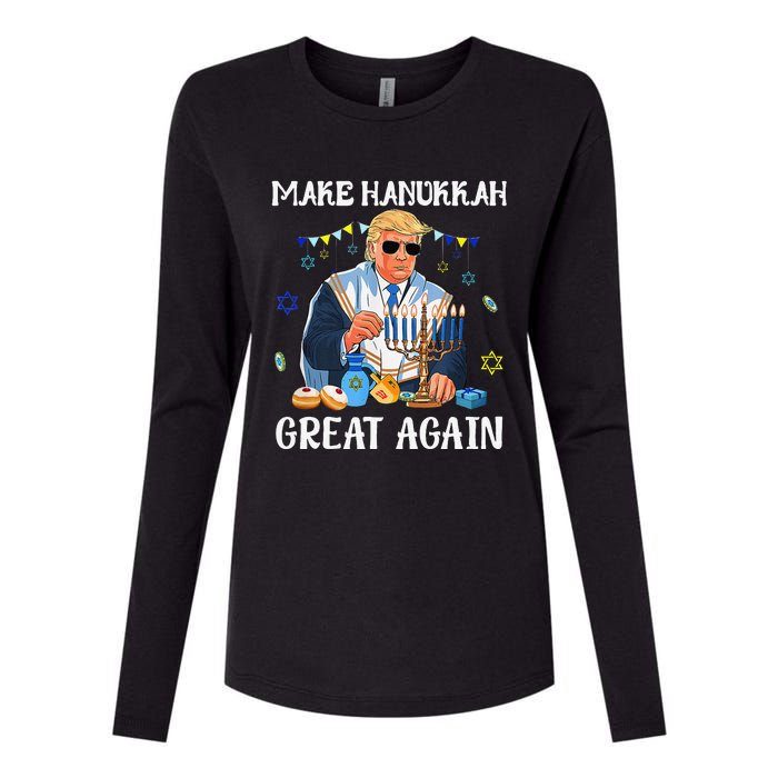 Make Hanukkah Great Again Trump Jewish Ugly Chanukah Gift Womens Cotton Relaxed Long Sleeve T-Shirt