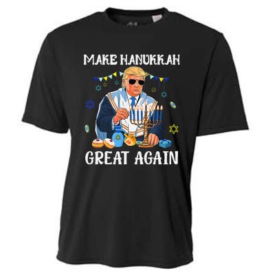 Make Hanukkah Great Again Trump Jewish Ugly Chanukah Gift Cooling Performance Crew T-Shirt