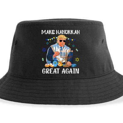 Make Hanukkah Great Again Trump Jewish Ugly Chanukah Gift Sustainable Bucket Hat