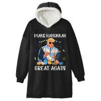 Make Hanukkah Great Again Trump Jewish Ugly Chanukah Gift Hooded Wearable Blanket