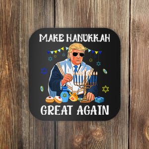 Make Hanukkah Great Again Trump Jewish Ugly Chanukah Gift Coaster