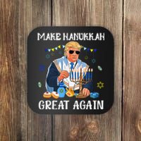 Make Hanukkah Great Again Trump Jewish Ugly Chanukah Gift Coaster