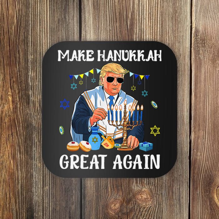 Make Hanukkah Great Again Trump Jewish Ugly Chanukah Gift Coaster