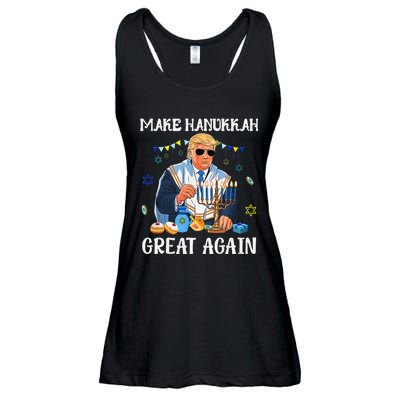 Make Hanukkah Great Again Trump Jewish Ugly Chanukah Gift Ladies Essential Flowy Tank