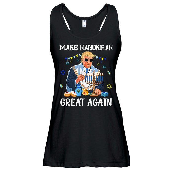 Make Hanukkah Great Again Trump Jewish Ugly Chanukah Gift Ladies Essential Flowy Tank