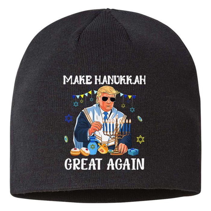 Make Hanukkah Great Again Trump Jewish Ugly Chanukah Gift Sustainable Beanie