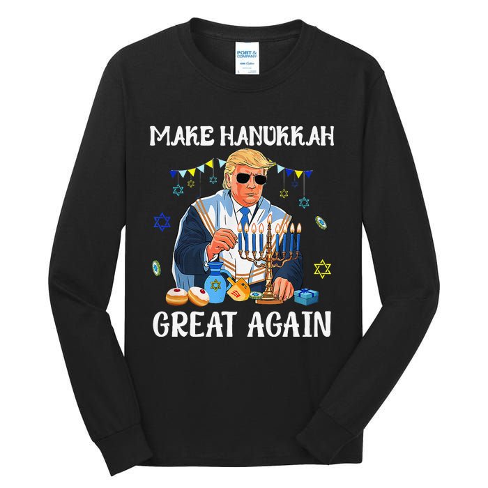 Make Hanukkah Great Again Trump Jewish Ugly Chanukah Gift Tall Long Sleeve T-Shirt