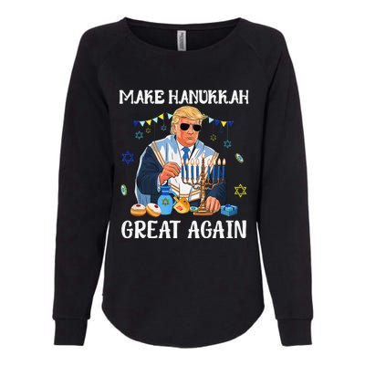 Make Hanukkah Great Again Trump Jewish Ugly Chanukah Gift Womens California Wash Sweatshirt