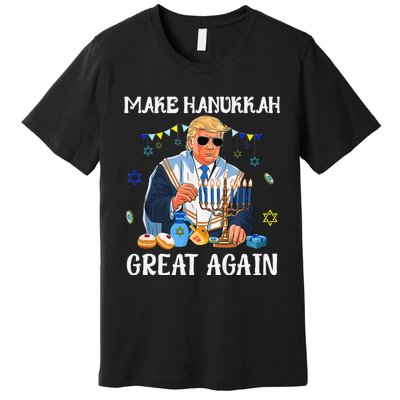 Make Hanukkah Great Again Trump Jewish Ugly Chanukah Gift Premium T-Shirt