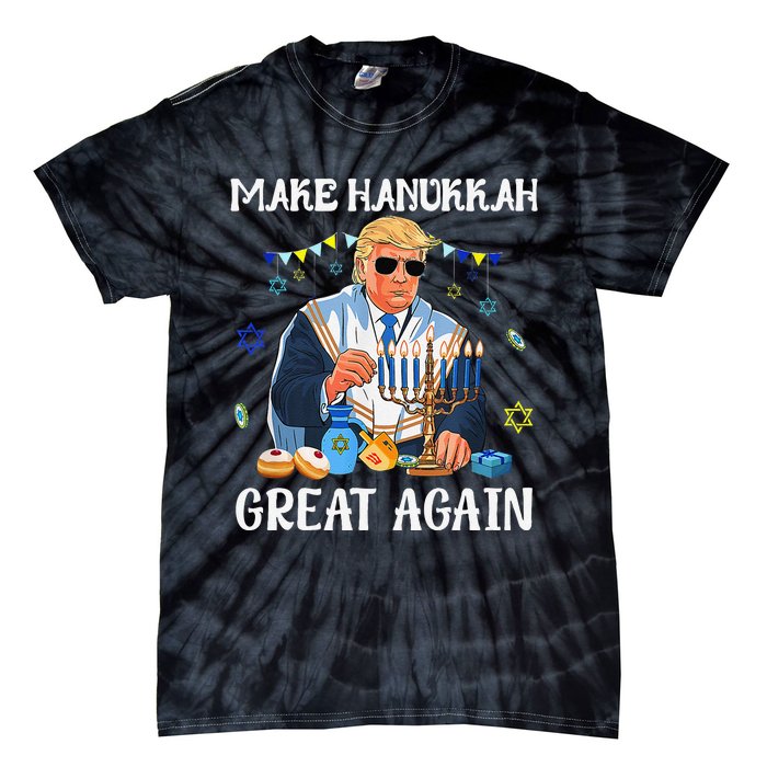 Make Hanukkah Great Again Trump Jewish Ugly Chanukah Gift Tie-Dye T-Shirt