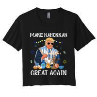 Make Hanukkah Great Again Trump Jewish Ugly Chanukah Gift Women's Crop Top Tee