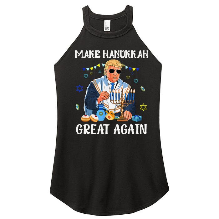 Make Hanukkah Great Again Trump Jewish Ugly Chanukah Gift Women's Perfect Tri Rocker Tank