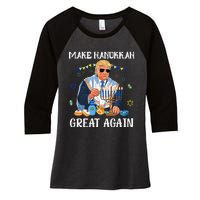 Make Hanukkah Great Again Trump Jewish Ugly Chanukah Gift Women's Tri-Blend 3/4-Sleeve Raglan Shirt