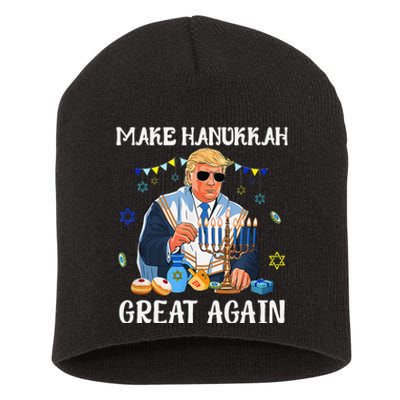 Make Hanukkah Great Again Trump Jewish Ugly Chanukah Gift Short Acrylic Beanie