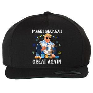 Make Hanukkah Great Again Trump Jewish Ugly Chanukah Gift Wool Snapback Cap