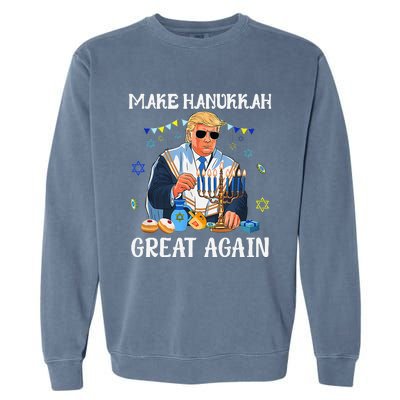 Make Hanukkah Great Again Trump Jewish Ugly Chanukah Gift Garment-Dyed Sweatshirt